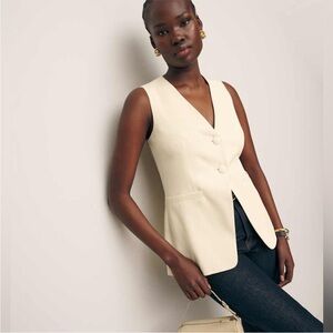 Reformation Casey Cream Sleeveless Buttoned Vest